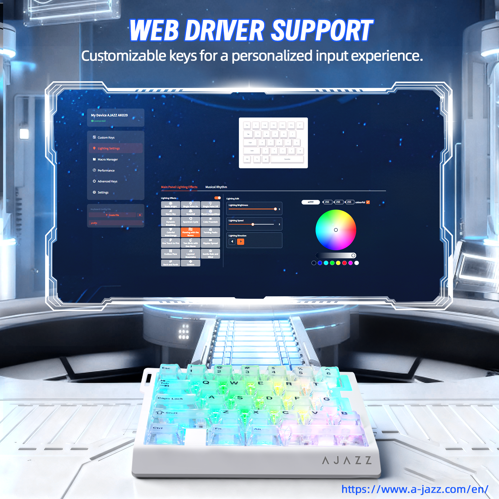 ATTACK SHARK X AJAZZ AK029 Wired One-Handed Gaming Keyboard