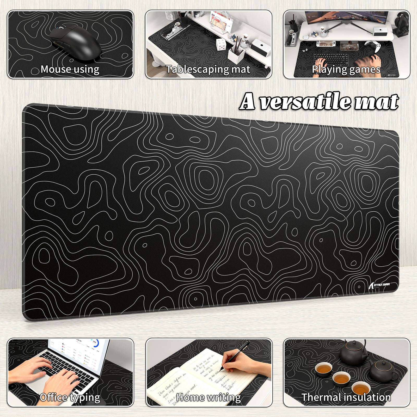 Alfombrilla para ratón de eSport ATTACK SHARK CM02PRO (900x400x4 MM)