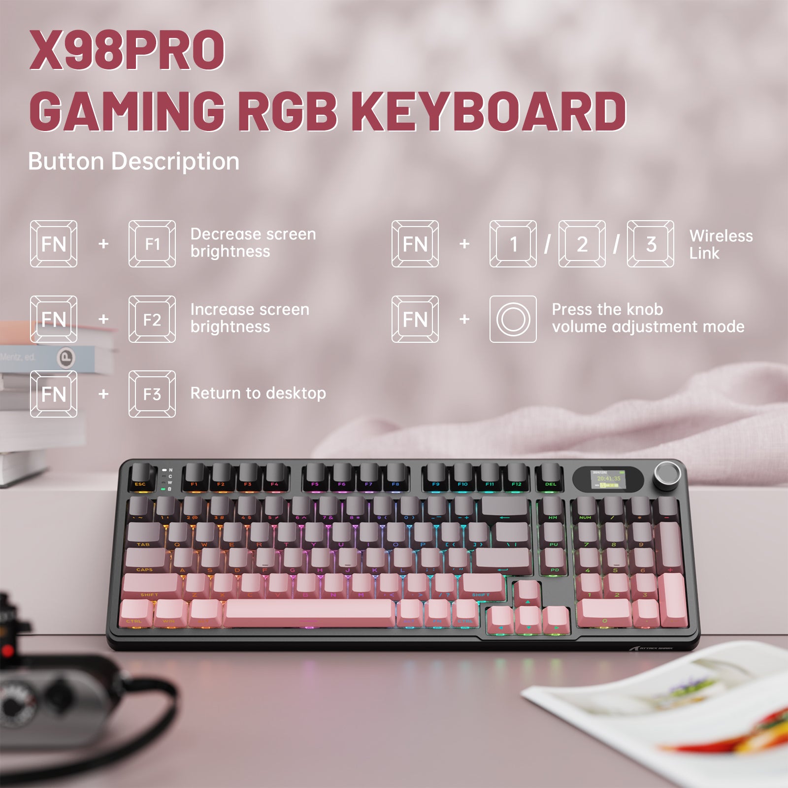 ATTACK SHARK X98PRO Kabellose Gaming-Tastatur