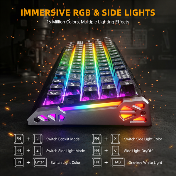 Per-key RGB backlighting in low light