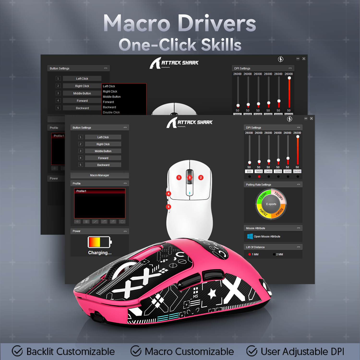 ATTACK SHARK X3 Wireless Gaming Mouse PAW3395 Superlight