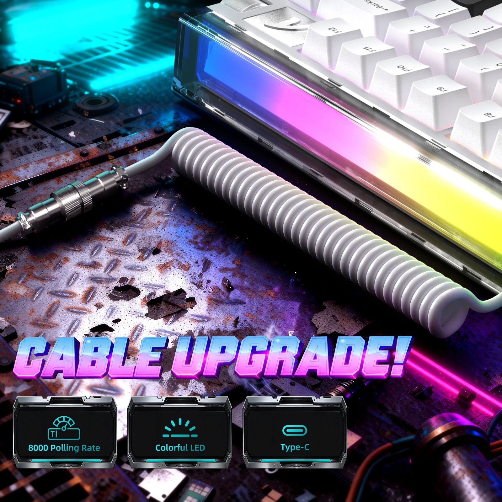 ATTACK SHARK R85 HE Rapid Trigger Keyboard with C01ULTRA LED Cable