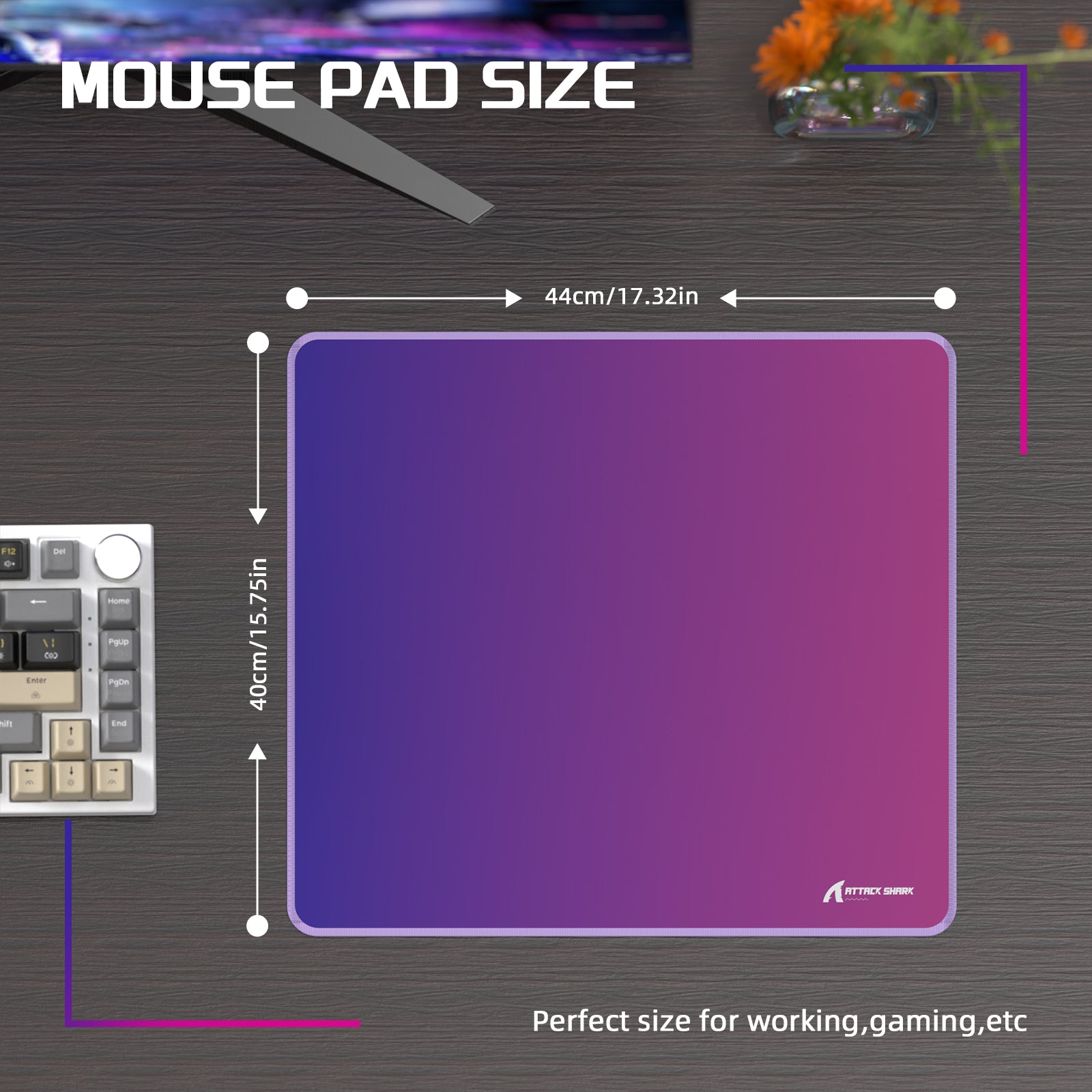 ATTACK SHARK CM03 eSport Gaming Mouse Pad (Rainbow Coated)