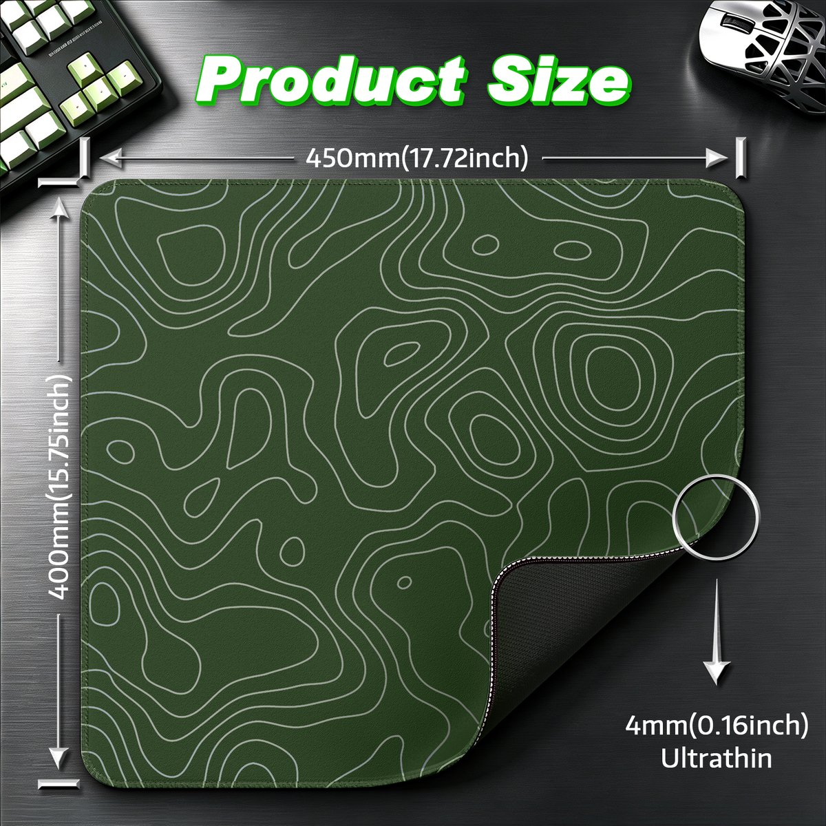 ATTACK SHARK CM02 Tapis de souris eSport (450x400x4 mm)