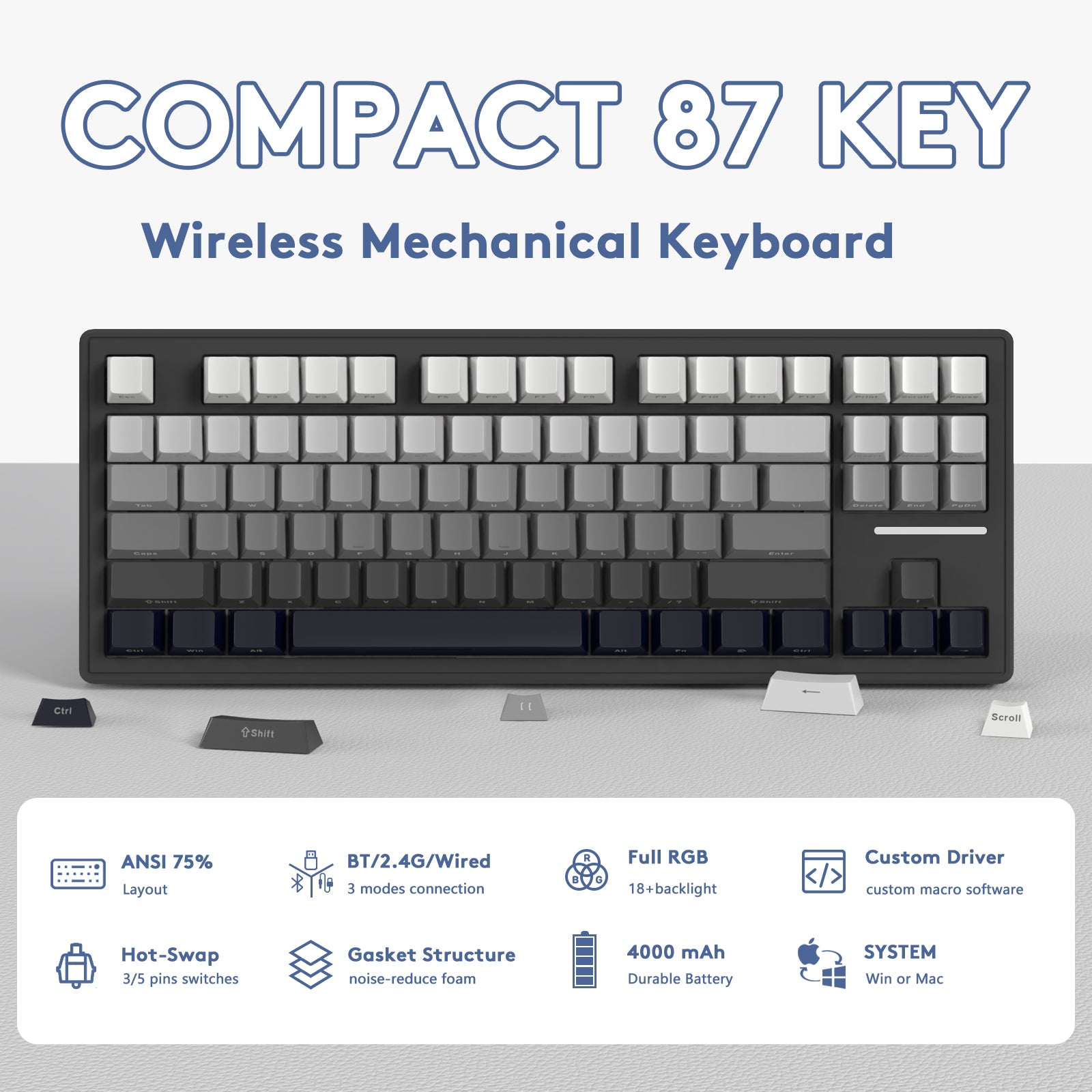ATTACK SHARK M87 Wireless Mechanical Keyboard