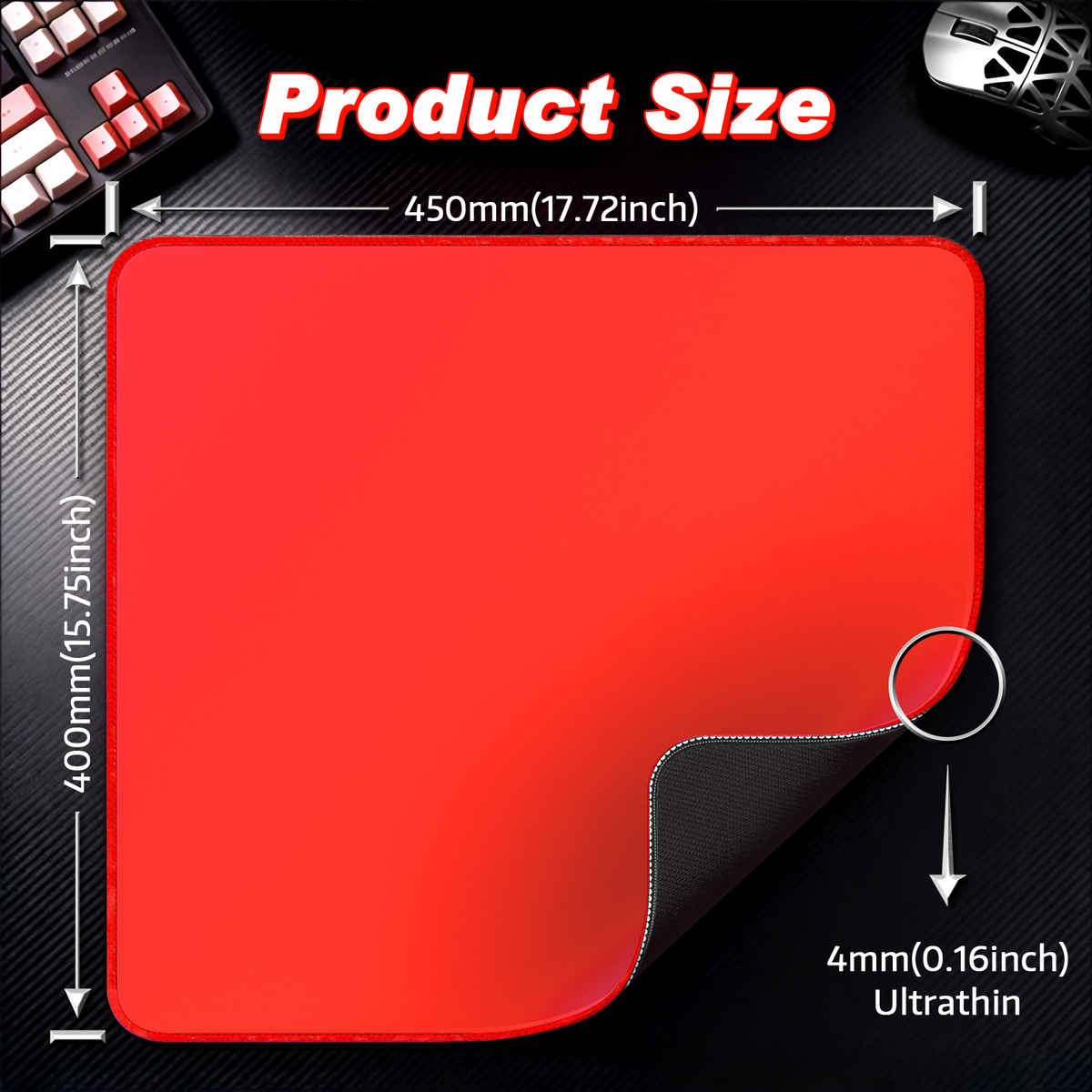 ATTACK SHARK CM02 Tapis de souris eSport (450x400x4 mm)