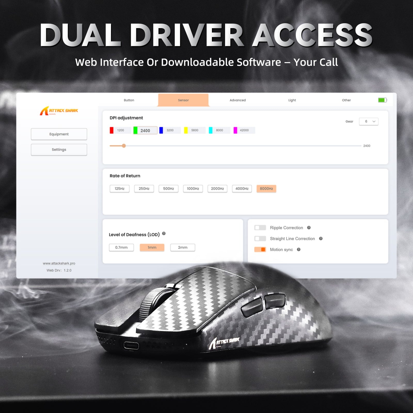 Souris de jeu sans fil 8K ATTACK SHARK R11 ULTRA en fibre de carbone PAW3950MAX avec câble LED C06 Ultra