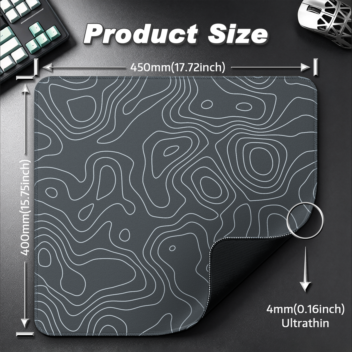 ATTACK SHARK CM02 Tapis de souris eSport (450x400x4 mm)