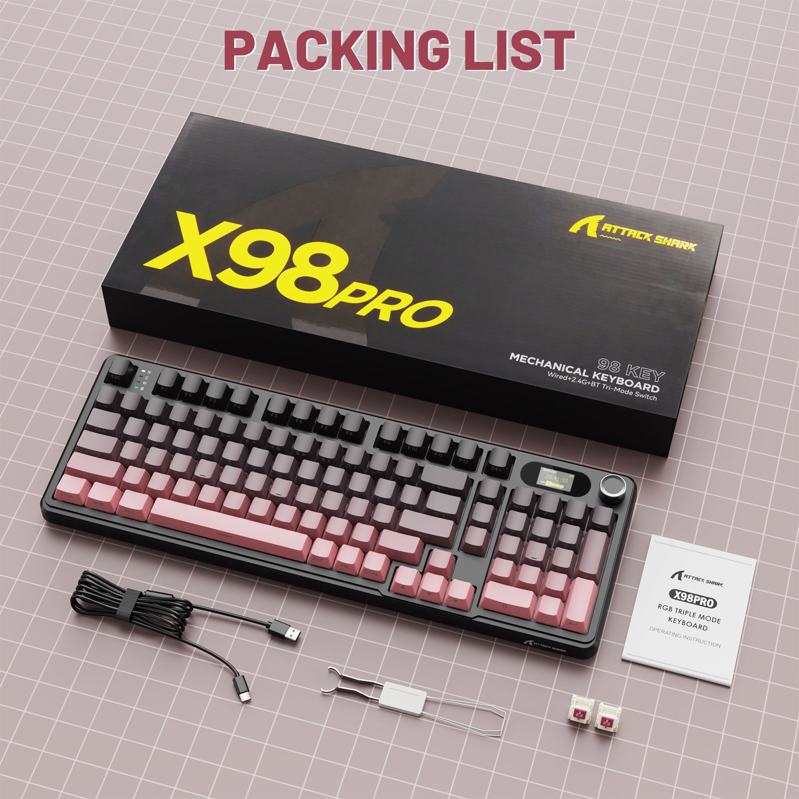 ATTACK SHARK X98PRO Wireless Gaming Keyboard