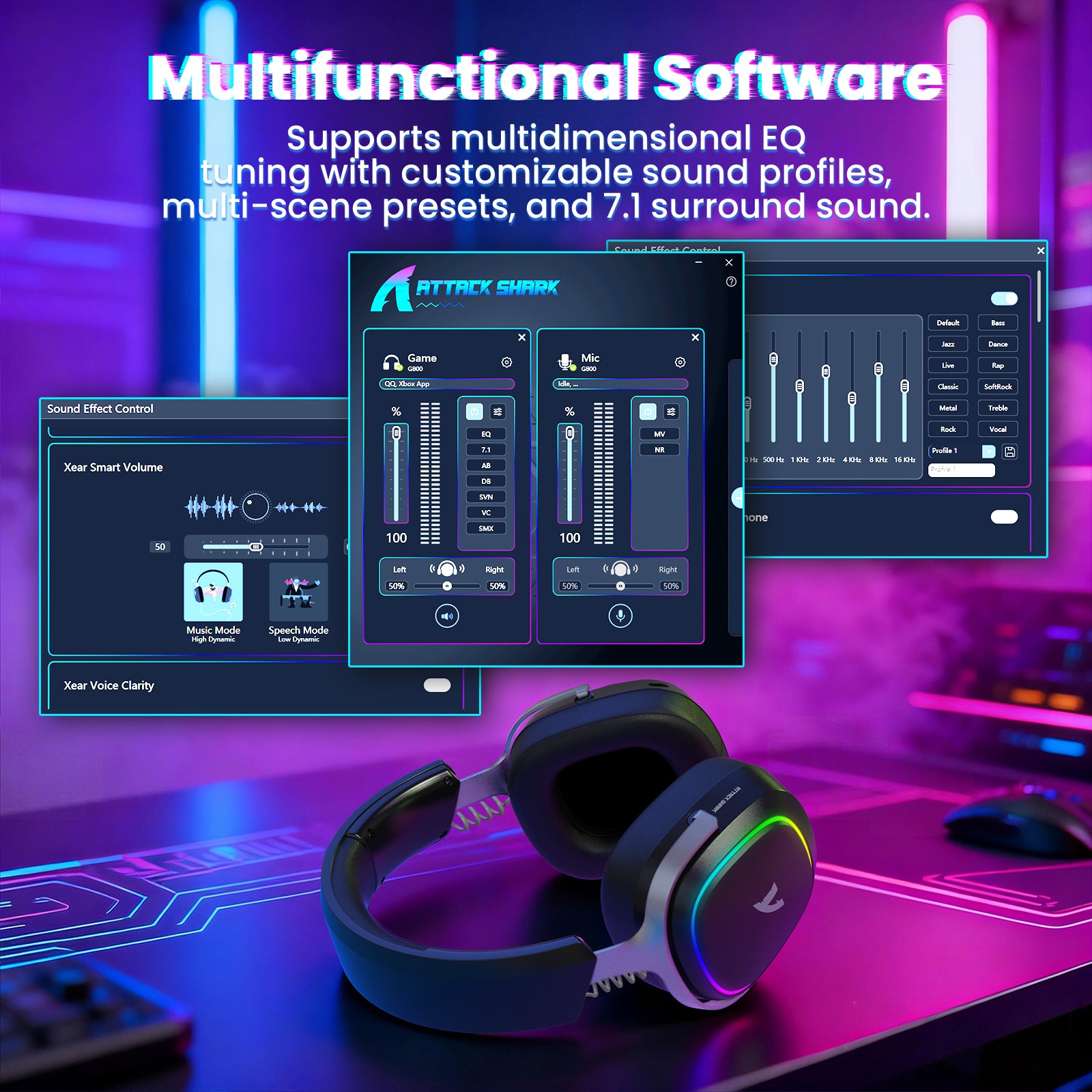 ATTACK SHARK G800 Kabelloses Gaming-Headset