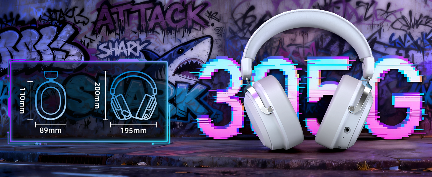 ATTACK SHARK L30 Pro Wireless Gaming Headset with 2.4Ghz/BT/Wired, Long Battery Life with Detachable Microphone 7.1 Surround Sou
