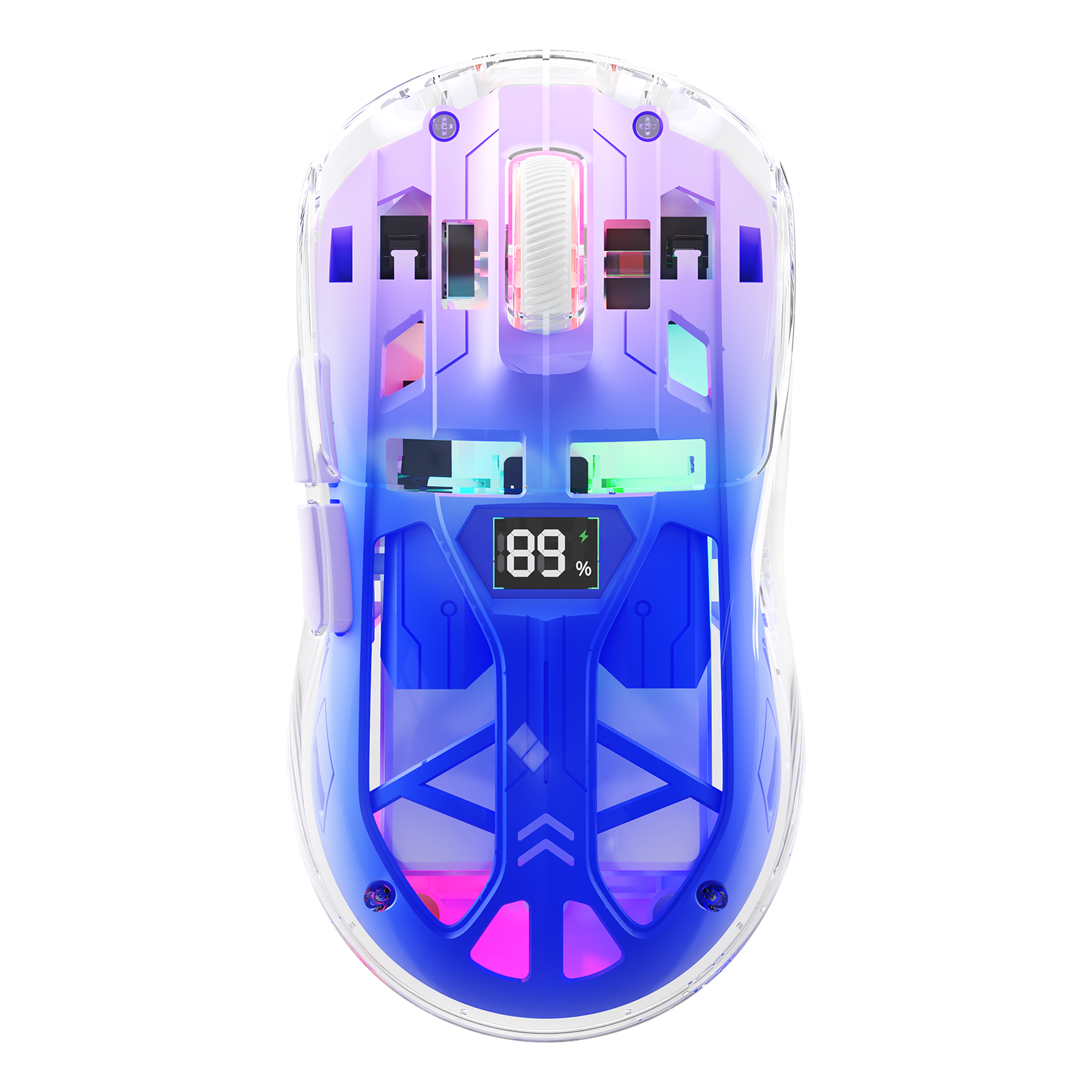 ATTACK SHARK A2 Ratón Inalámbrico RGB Transparente con Indicador de Nivel de Batería