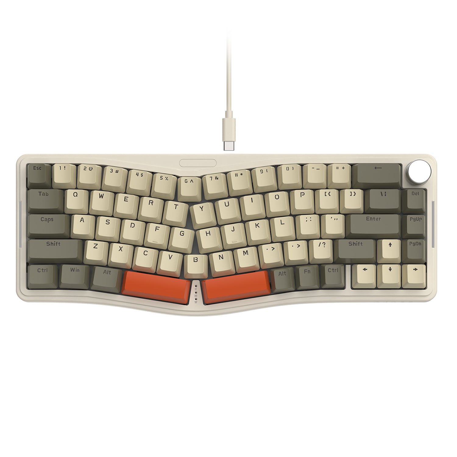 AKS068 Alice Mechanical Keyboard with unique keycap colors and USB-C connectivity.