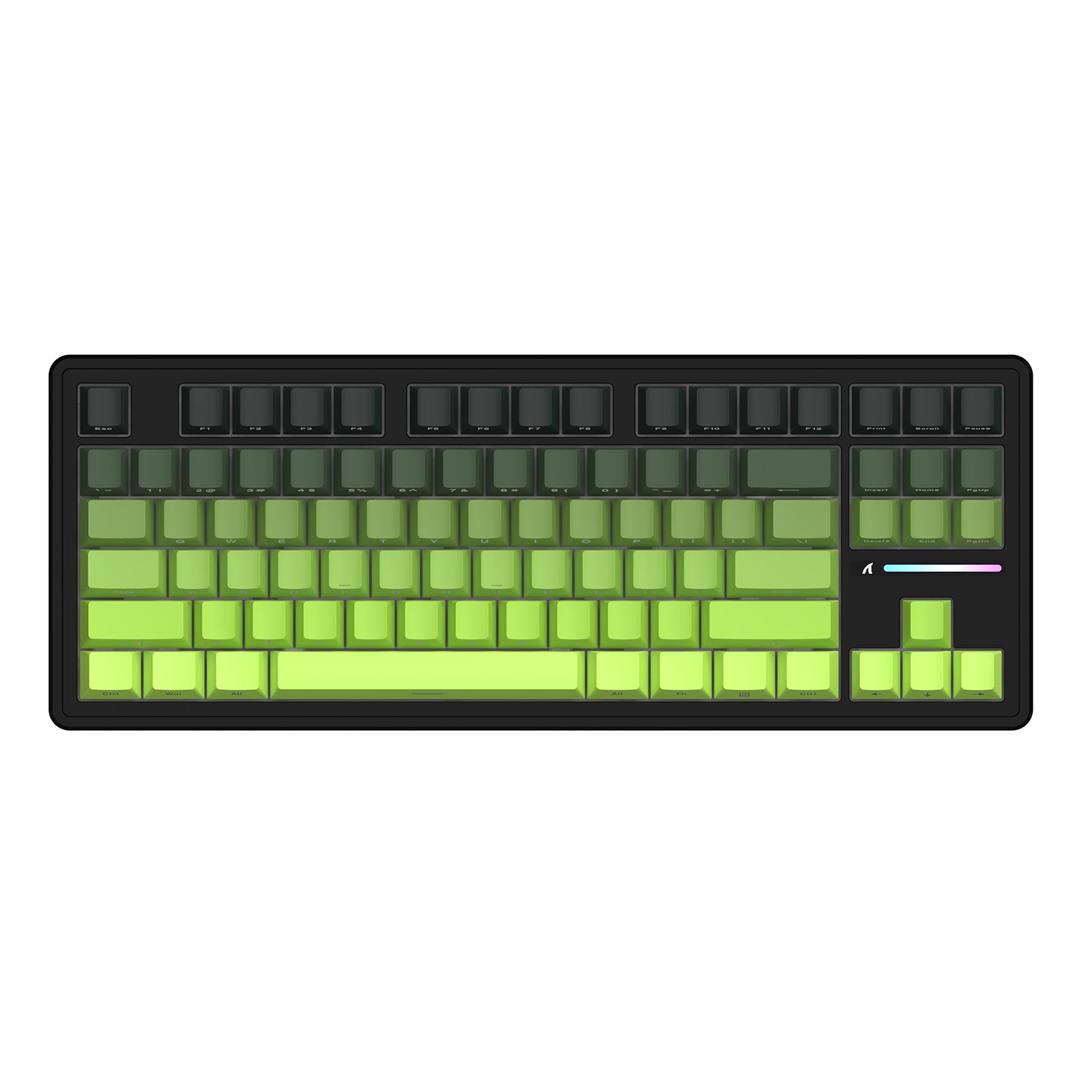 M87PRO wireless mechanical keyboard featuring green side-printed PBT keycaps