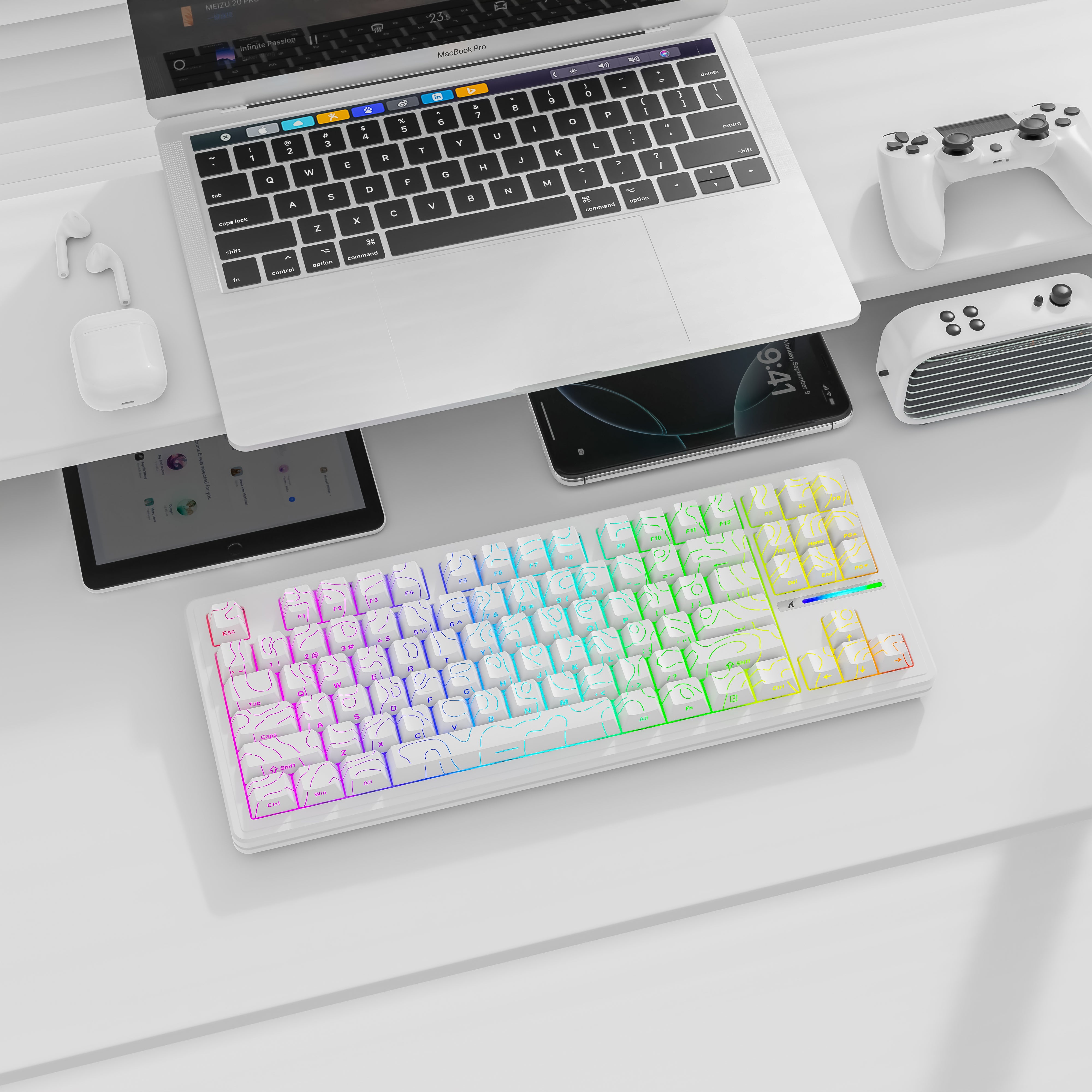 ATTACK SHARK M87PRO Kabellose mechanische Tastatur mit seitlich bedruckten PBT-Tastenkappen
