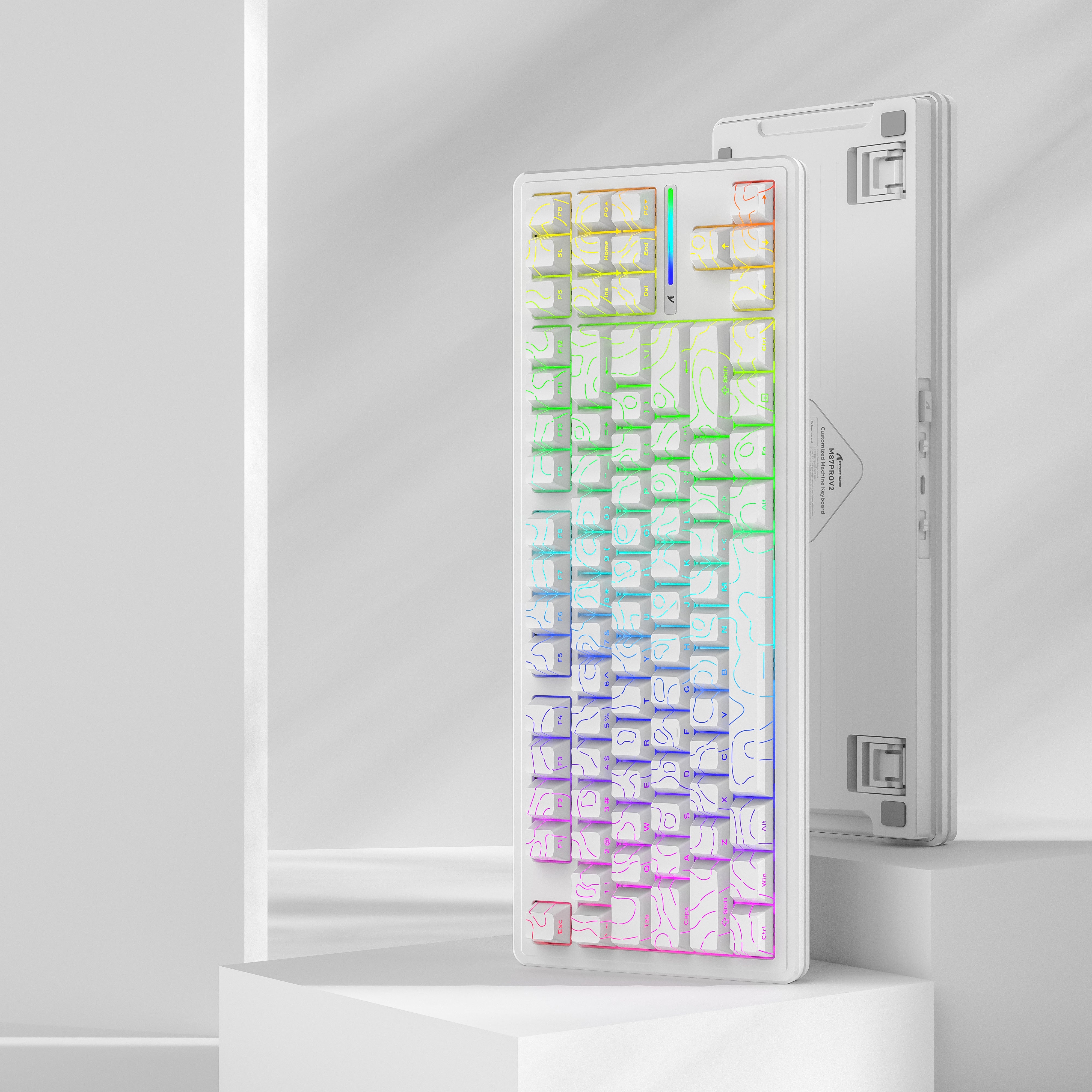 ATTACK SHARK M87PRO Kabellose mechanische Tastatur mit seitlich bedruckten PBT-Tastenkappen