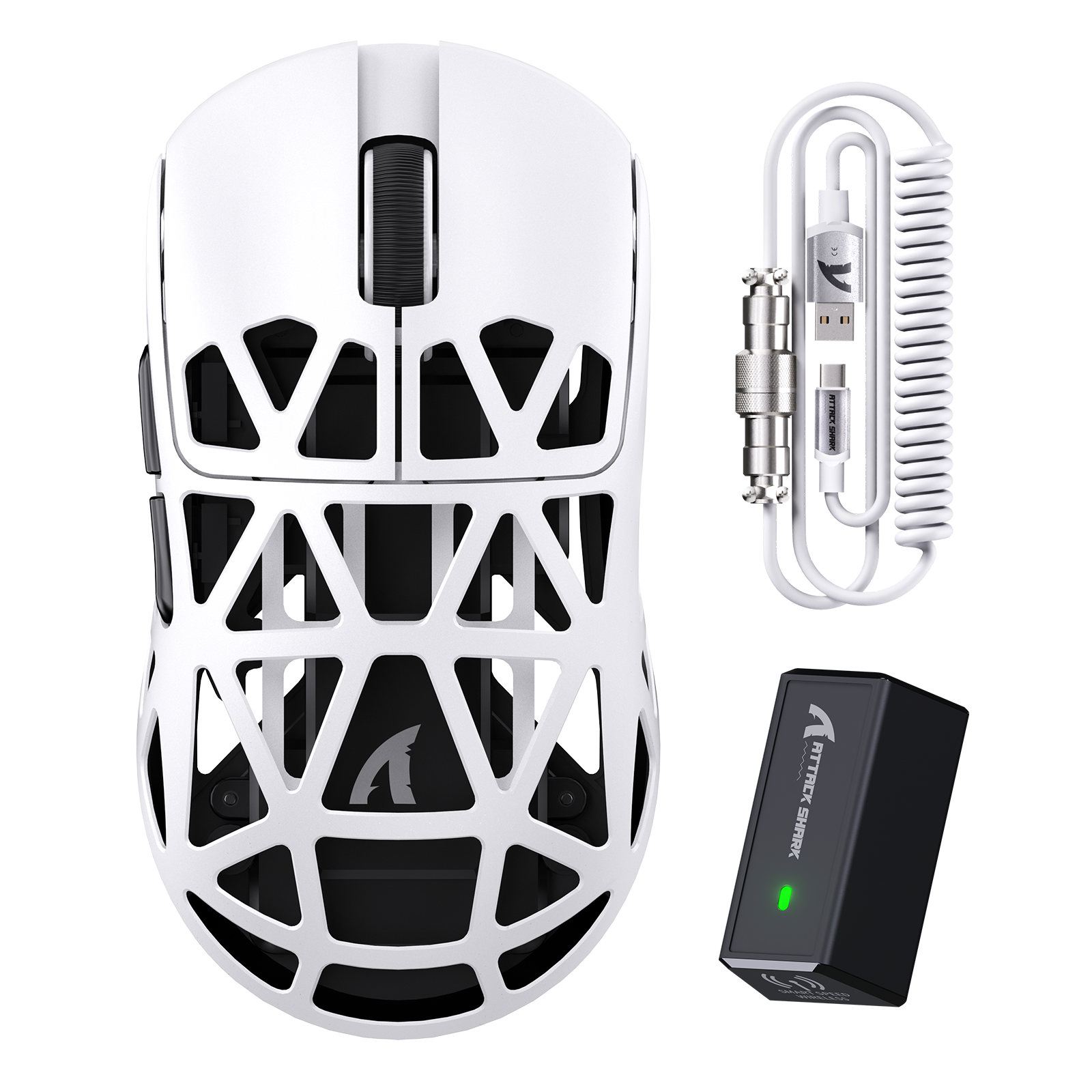 ATTACK SHARK R2 Magnesium Alloy PAW3950 Gaming Mouse 8K with Mouse Coiled Cable (Not Include the Charging Dock)