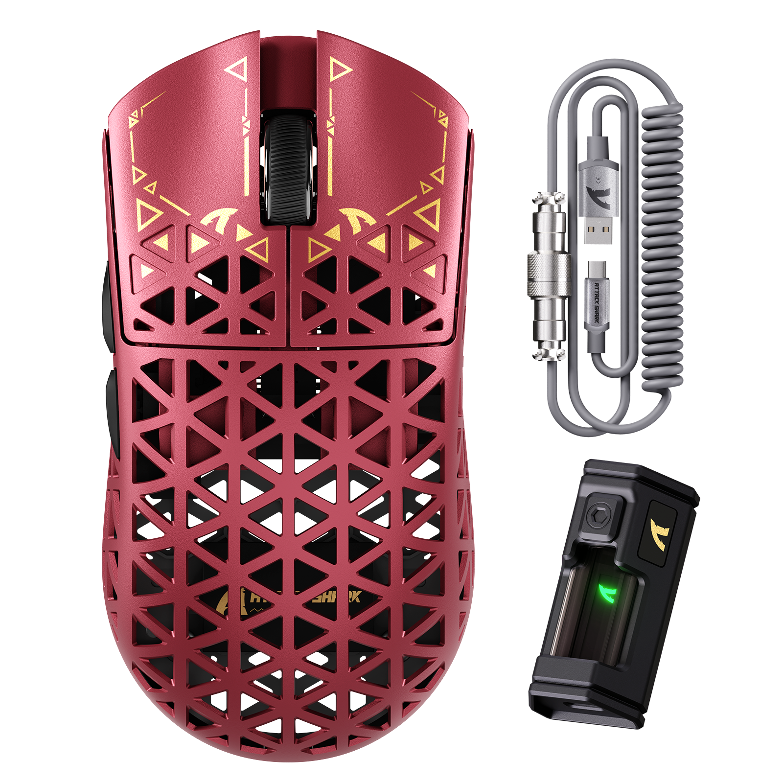 ATTACK SHARK R5 ULTRA Carbon Fiber Wireless 8K PAW3950MAX Gaming Mouse with 8K Coiled Cable