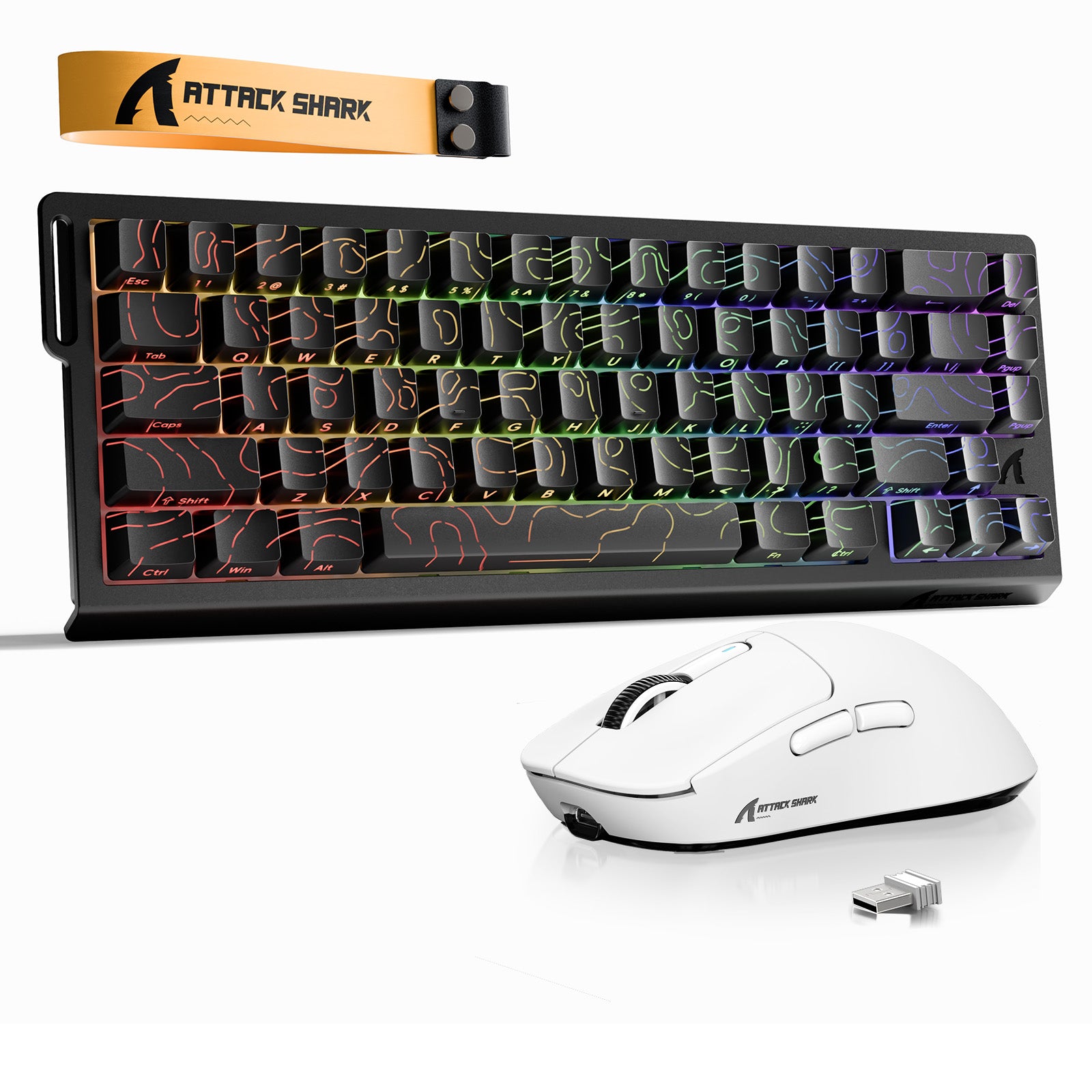 ATTACK SHARK X68HE Klawiatura Rapid Trigger + zestaw z bezprzewodową myszą X3