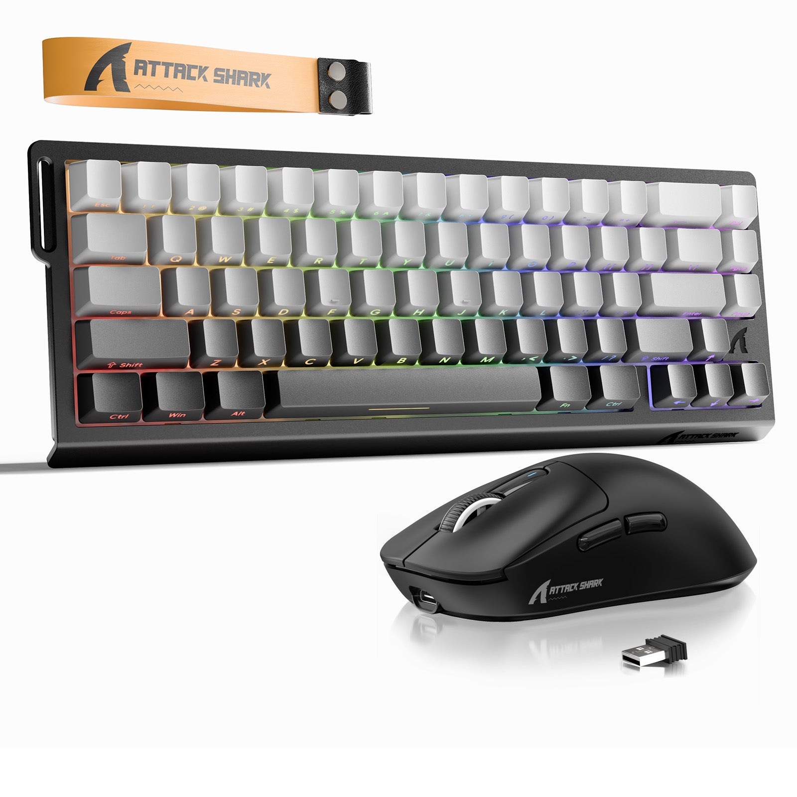 ATTACK SHARK X68HE Klawiatura Rapid Trigger + zestaw z bezprzewodową myszą X3