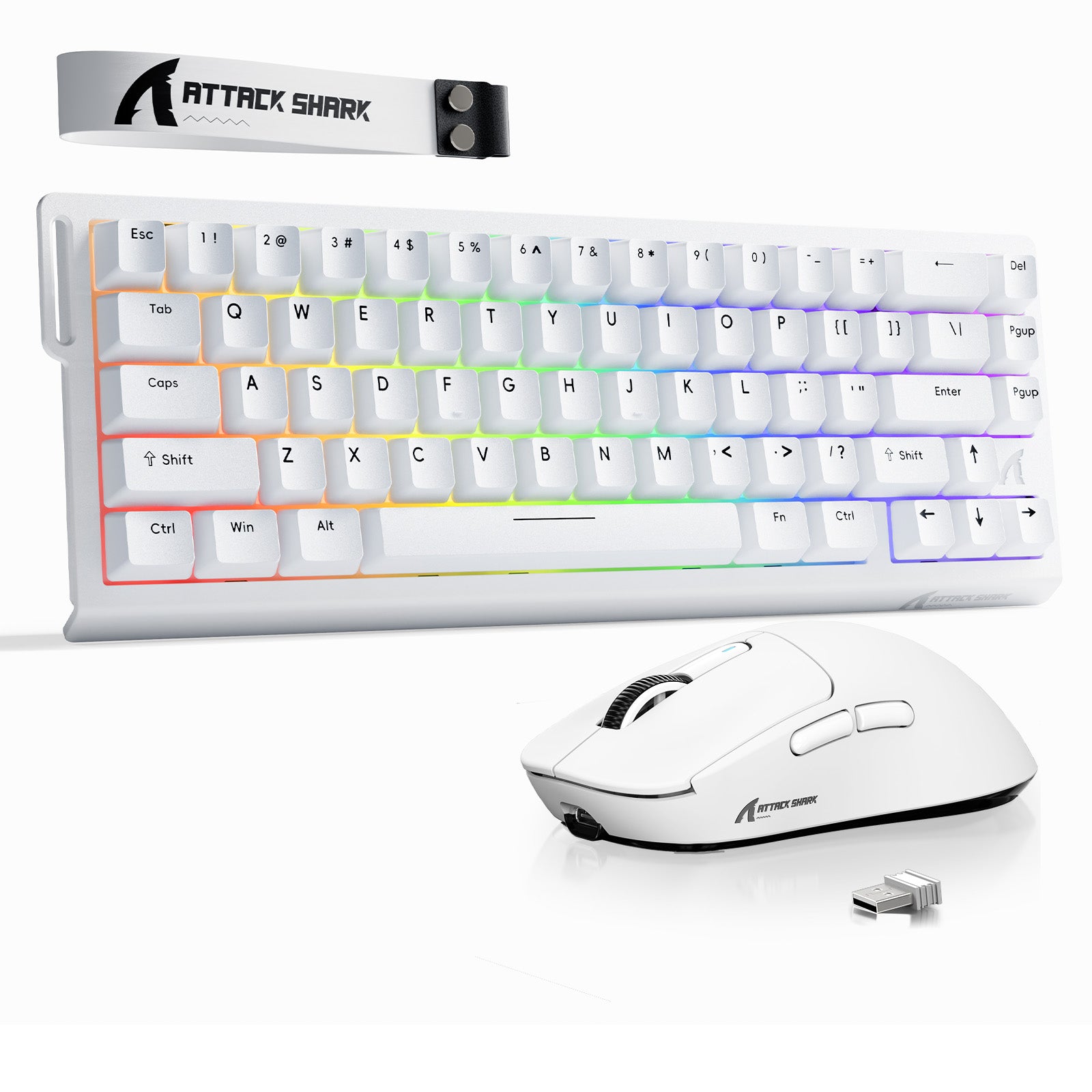 ATTACK SHARK X68HE キーボード + X3 ワイヤレスマウス ATTACK SHARK X68HE Rapid Trigger Keyboard + X3 Wireless Gaming Mouse B