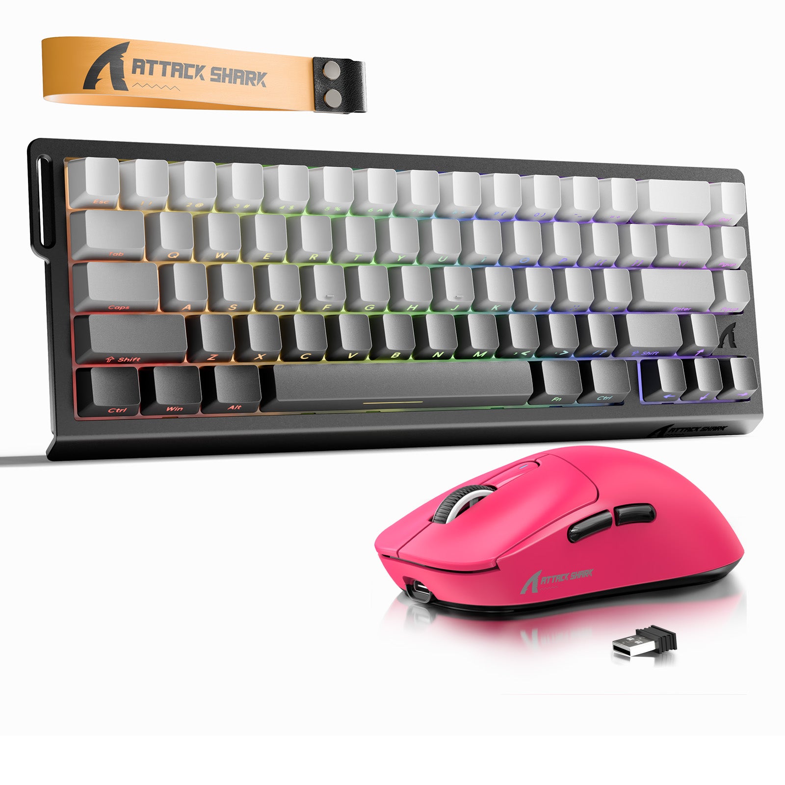 ATTACK SHARK X68HE Klawiatura Rapid Trigger + zestaw z bezprzewodową myszą X3