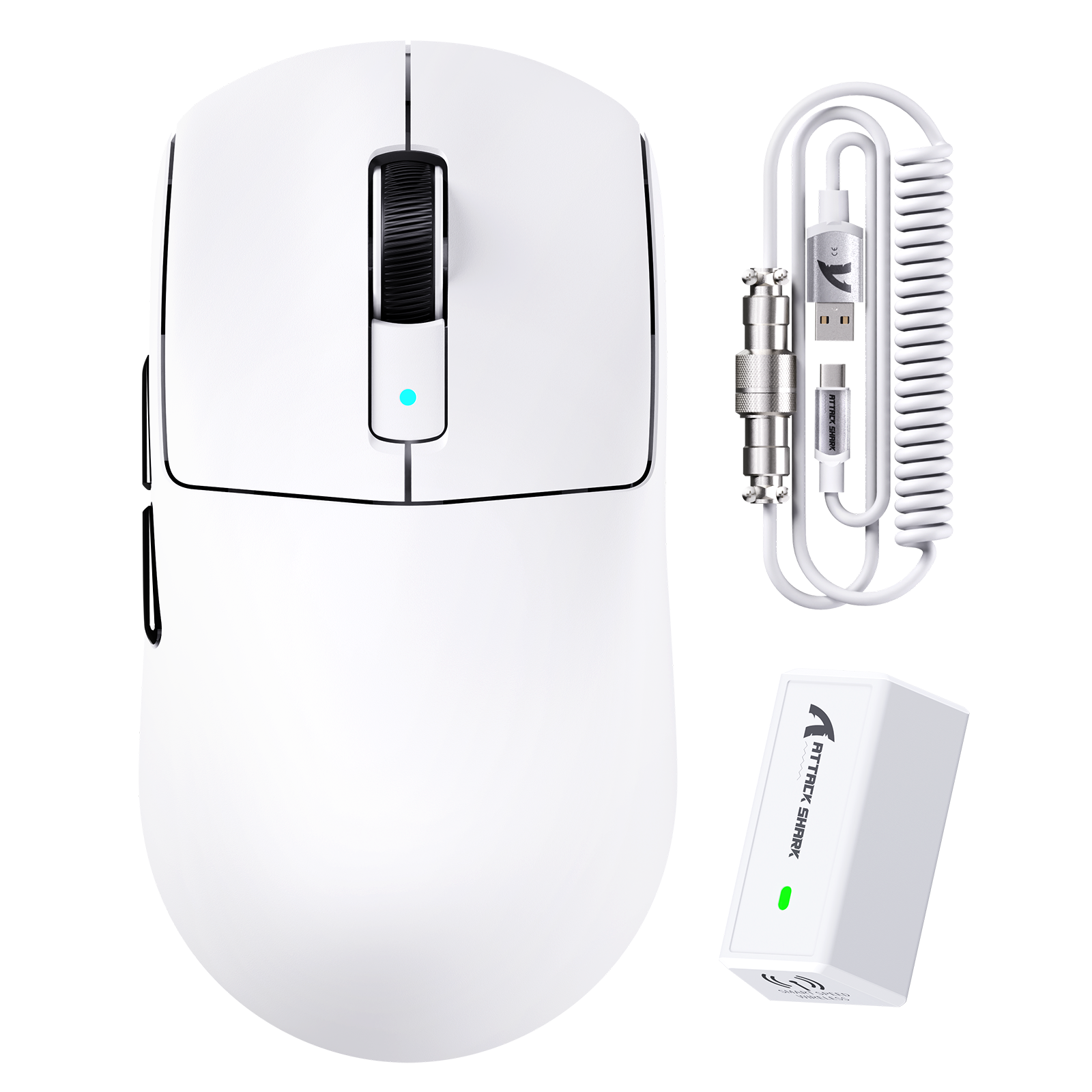 ATTACK SHARK R6 LIGHTSPEED Wireless Gaming Mouse with C06 Mouse Coiled Cable