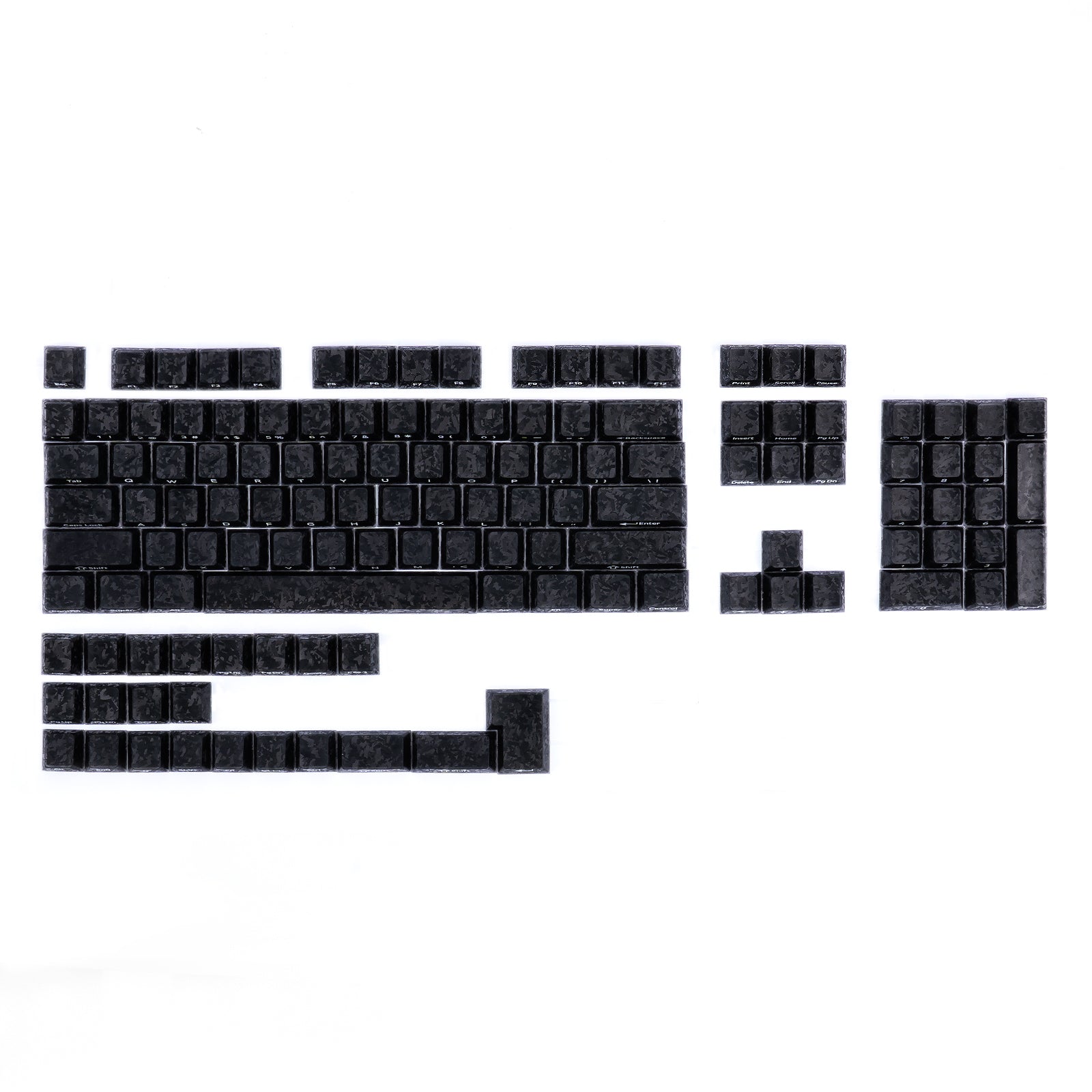 ATTACK SHARK SK04 119 teclas, keycaps de cristal de fibra de carbono forjado, ANSI/ISO