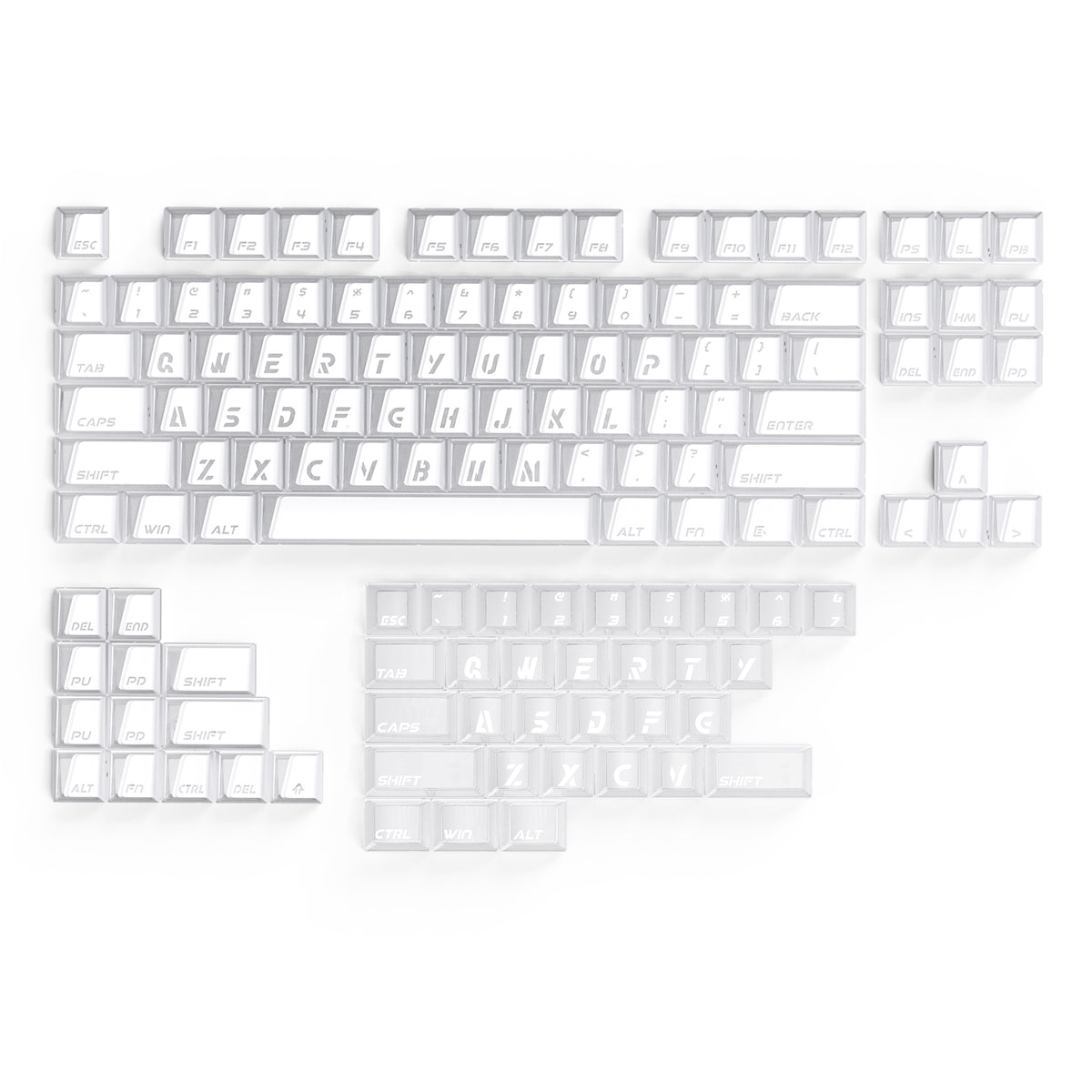 ATTACK SHARK SK07 131 Keys Prism Shine-Through Keycaps, ANSI, White