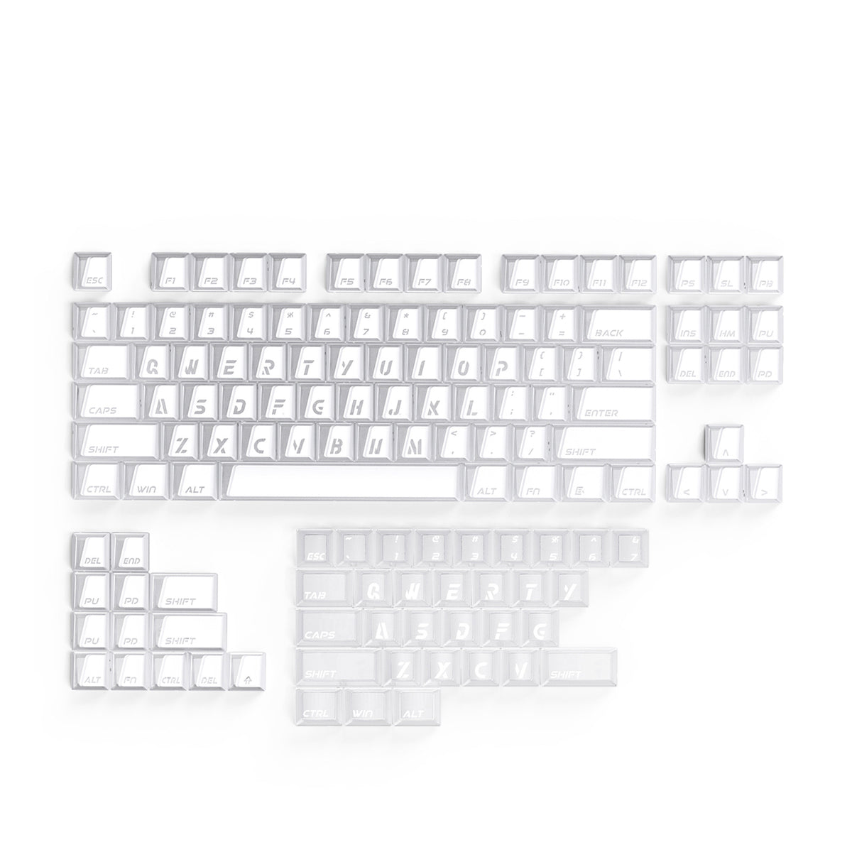 ATTACK SHARK SK07 131 Keys Prism Shine-Through Keycaps, ANSI, White