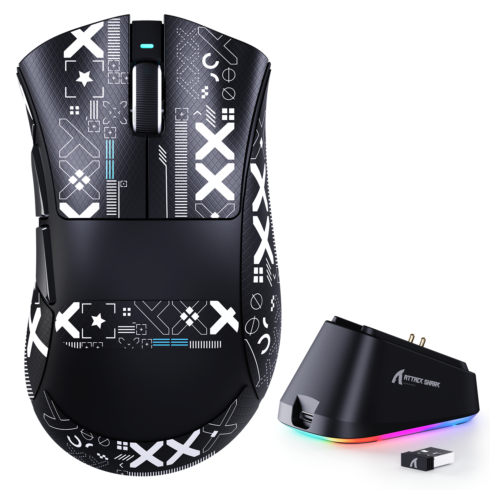 ATTACK SHARK V3PRO Ultra-Lichte Tri-Mode Gaming Muis met Oplaaddock