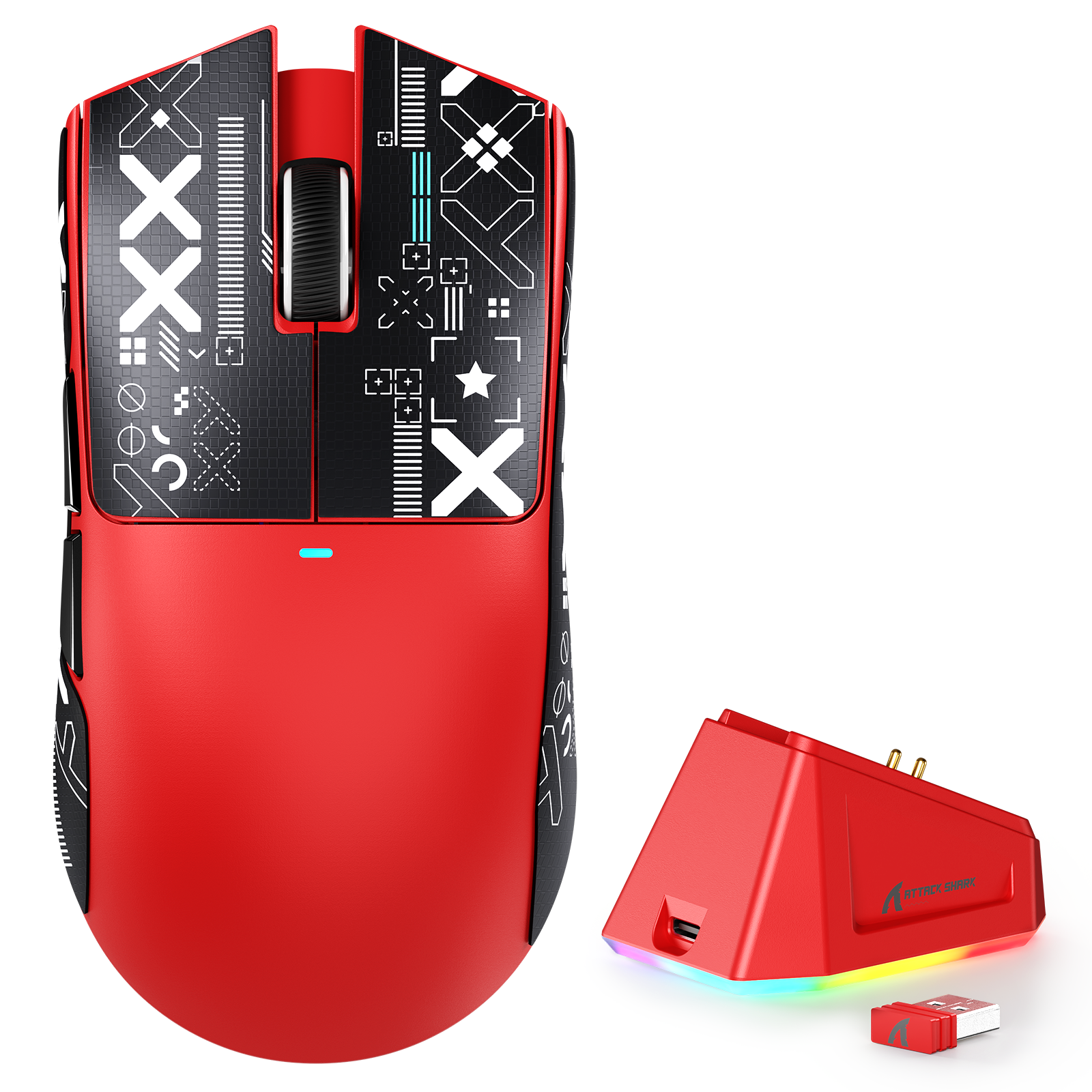 ATTACK SHARK X11 Ratón inalámbrico para juegos con base de carga
