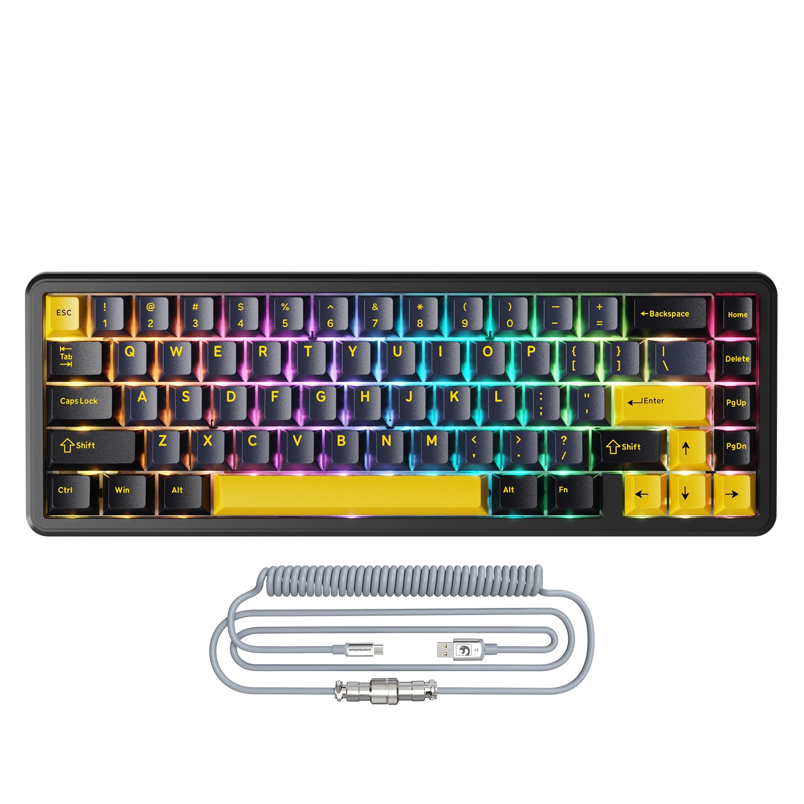 ATTACK SHARK X65 HE Magnetic Switch Rapid Trigger Keyboard With 8Khz Coiled Cable