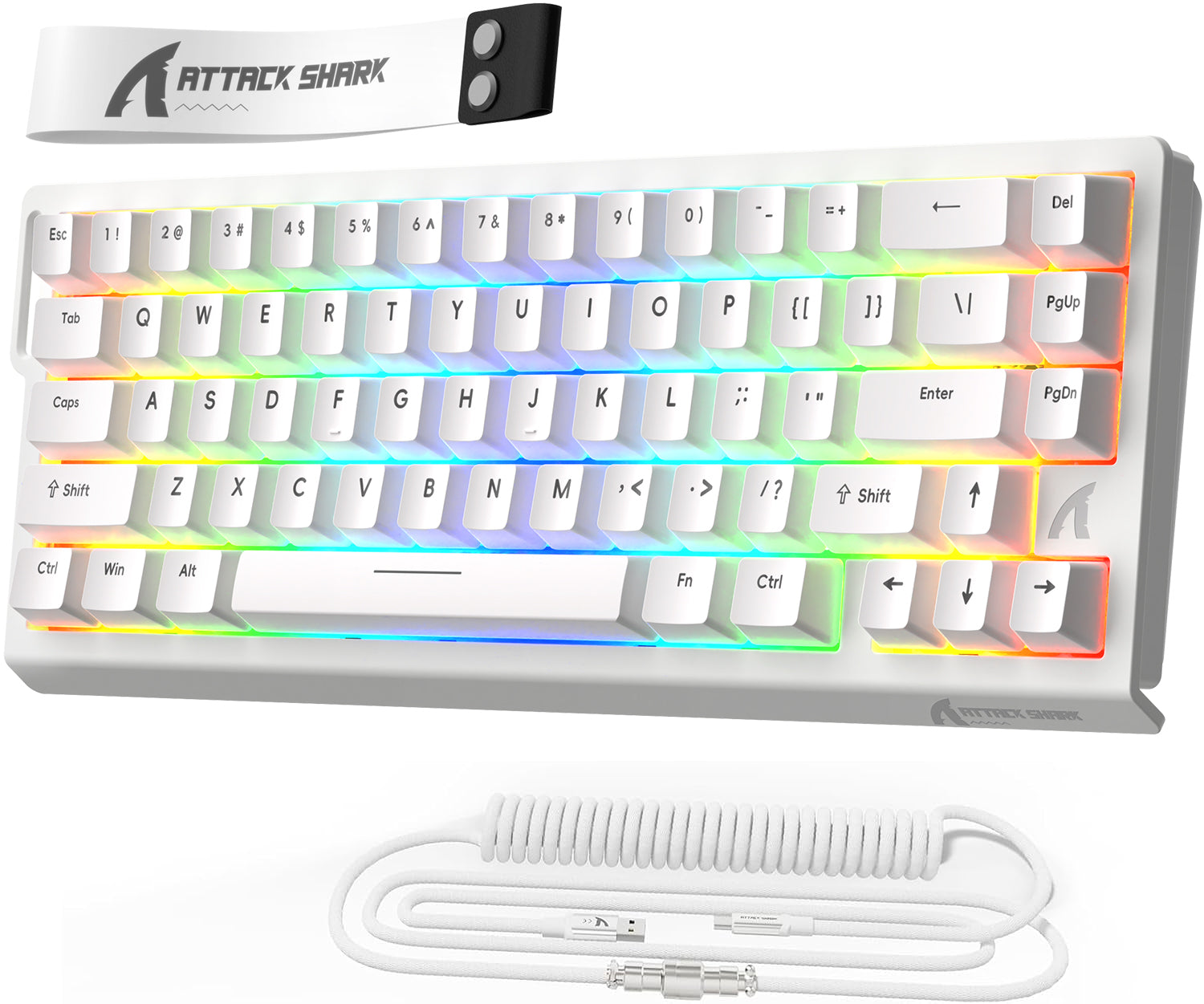 ATTACK SHARK X68 HE Rapid Trigger Keyboard Magnetic Switch with C01PRO Coiled Cable