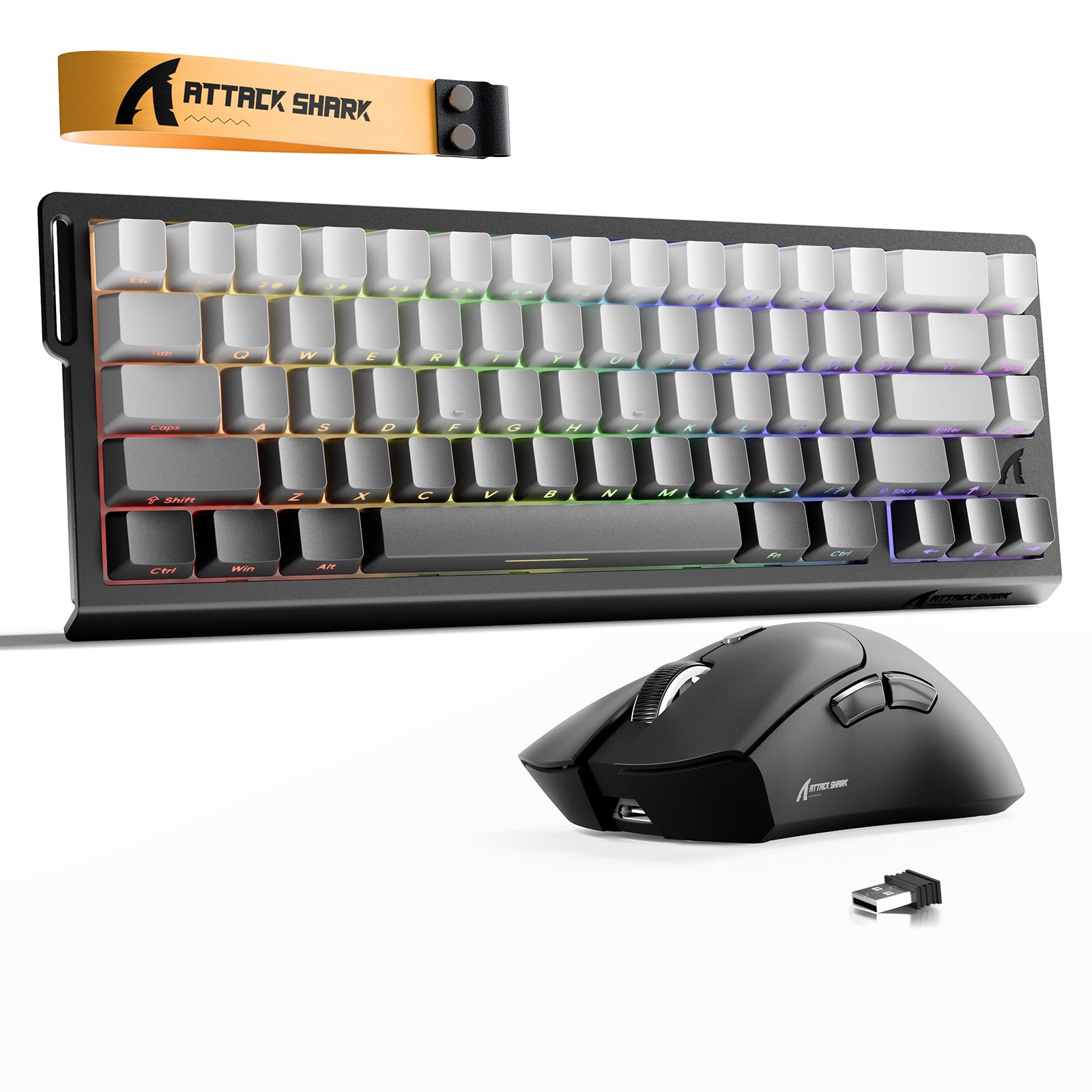 ATTACK SHARK X68HE 래피드 트리거 키보드 + R1 무선 게이밍 마우스 번들