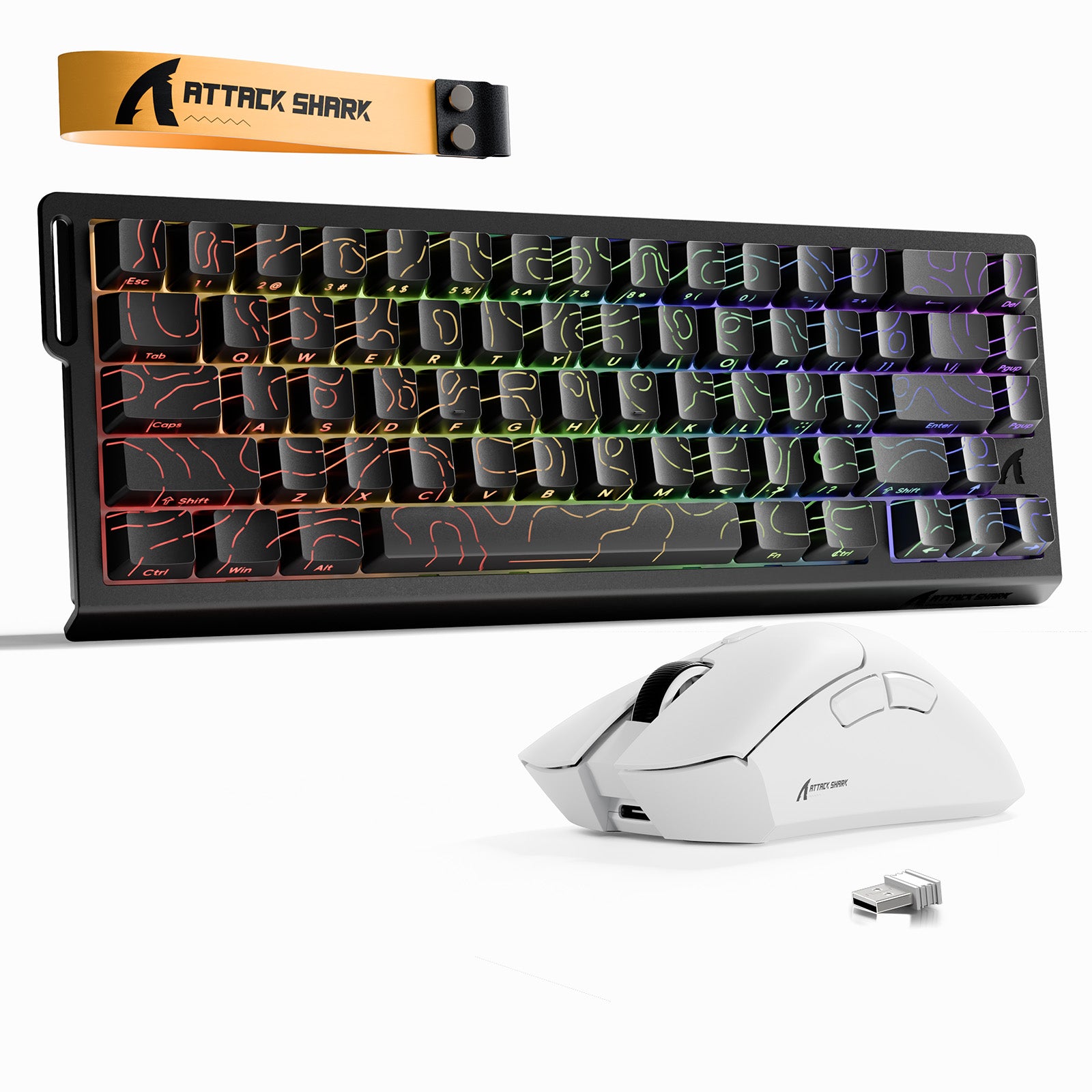 ATTACK SHARK X68HE 래피드 트리거 키보드 + R1 무선 게이밍 마우스 번들