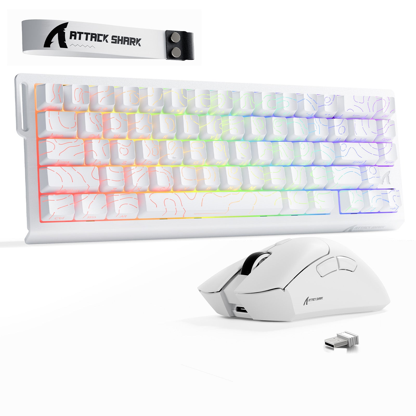 ATTACK SHARK X68HE 래피드 트리거 키보드 + R1 무선 게이밍 마우스 번들