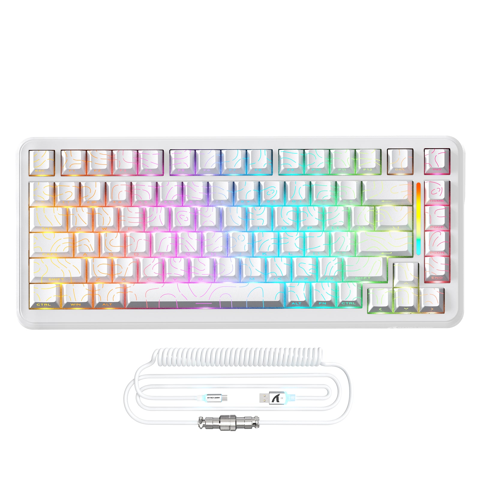 ATTACK SHARK X82PRO HE Magnetic Keyboard With C01Ultra RGB Coiled Cable