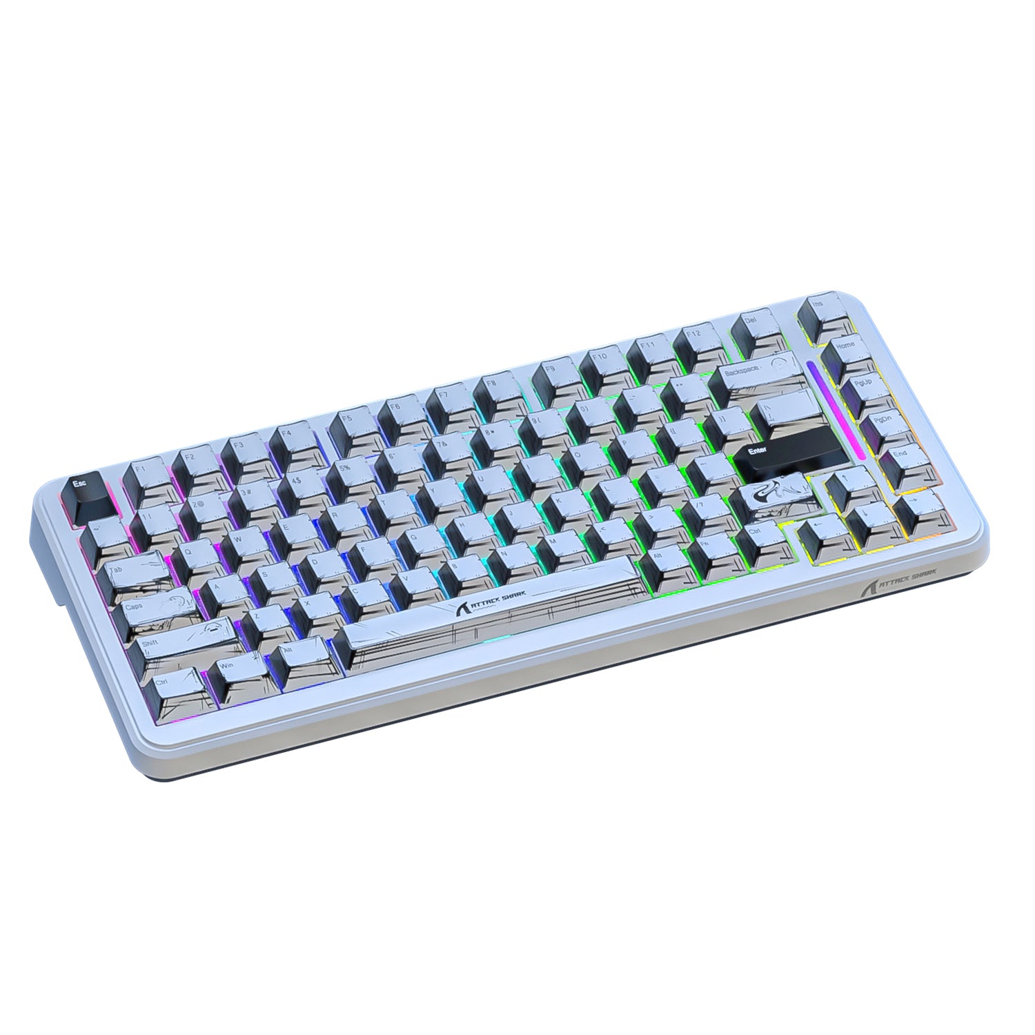ATTACK SHARK X82PRO HE Wireless Rapid Trigger Gaming Keyboard Magnetic Switch