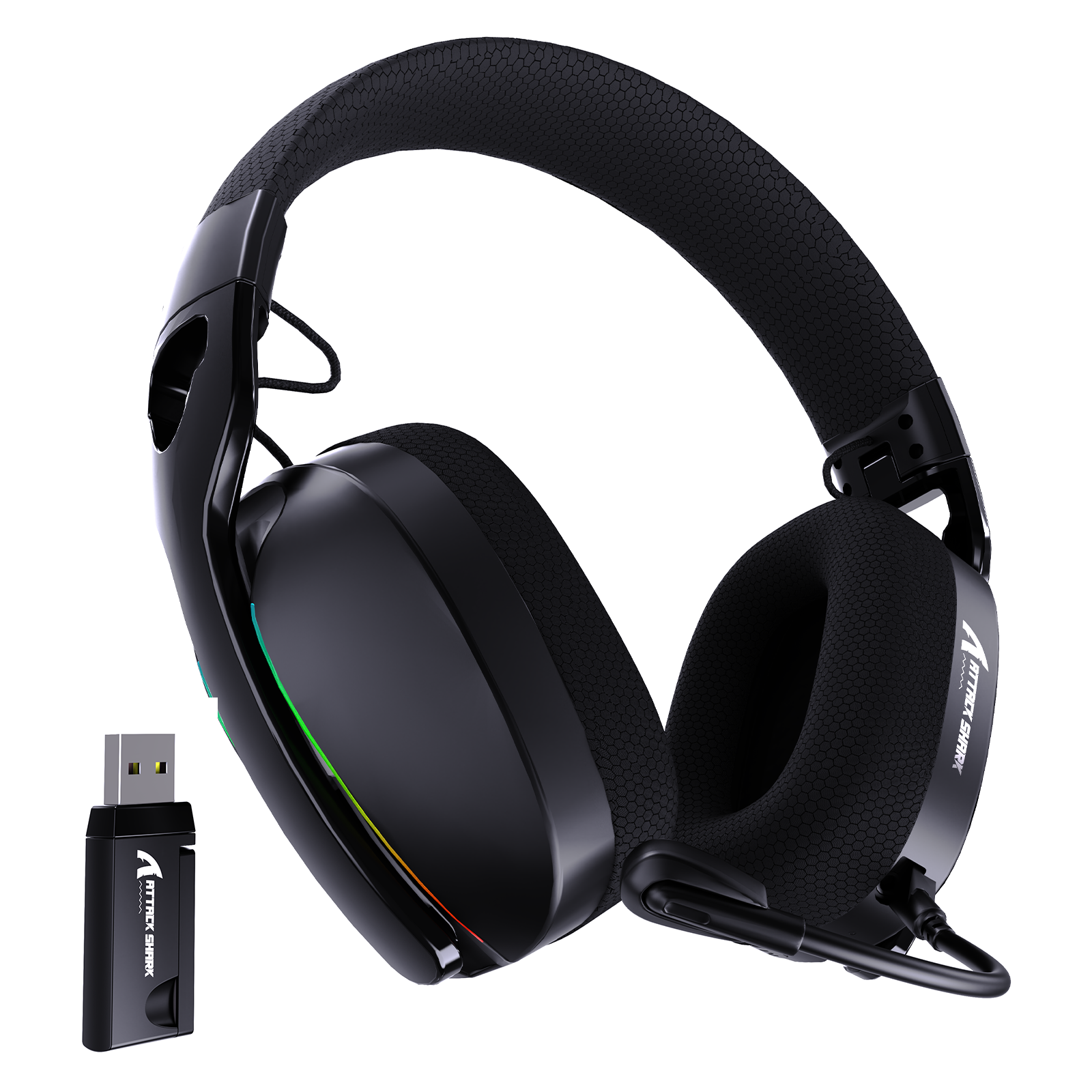 ATTACK SHARK L90 Flodable RGB Ultra-Light Tri-Mode Gaming Headset