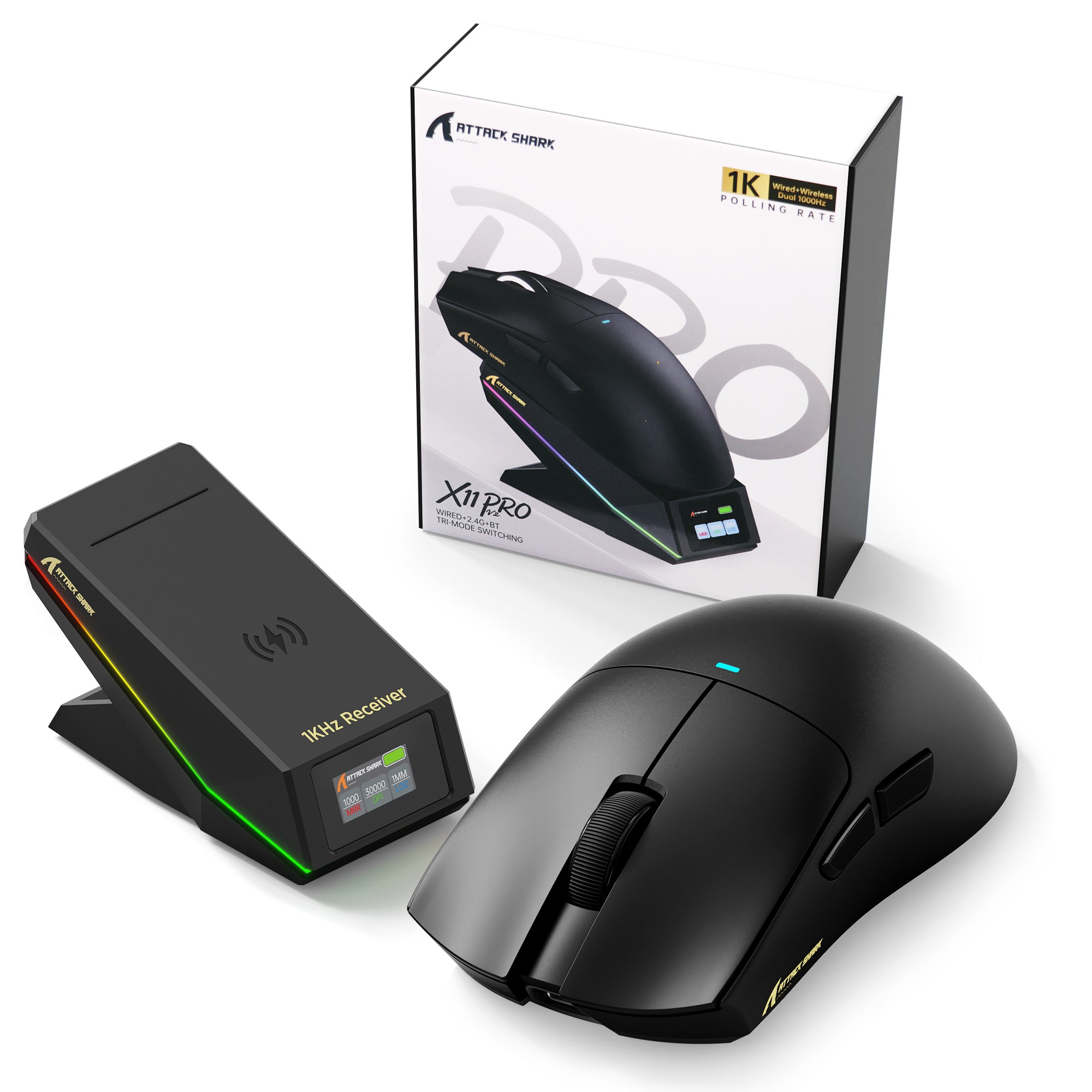 ATTACK SHARK X11 PRO V2 Wireless Gaming Mouse with TFT Display Charging Dock