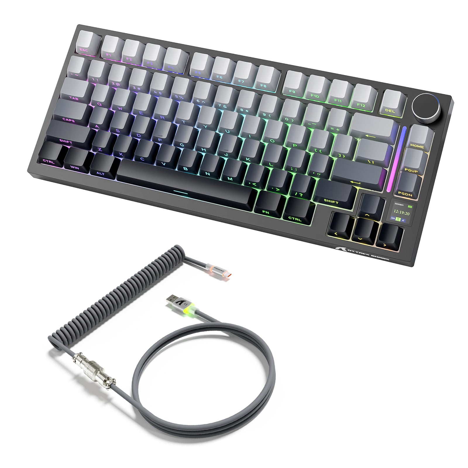 Teclado mecánico ATTACK SHARK X820ULTRA con cable en espiral C01ULTRA
